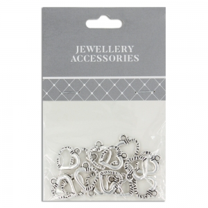 Charms 12mm Silver Plate Hearts Pack 15